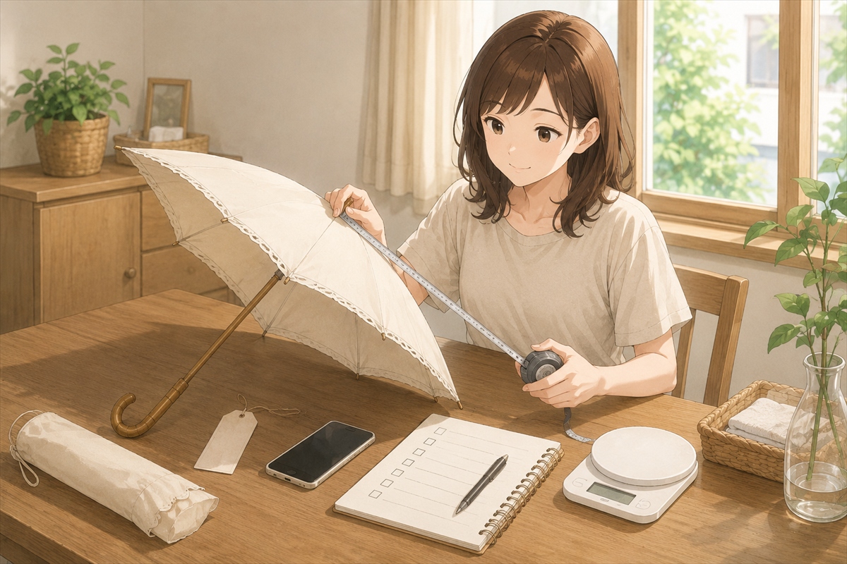 プチプラ日傘のUVカット率や重さを確認する20代若主婦