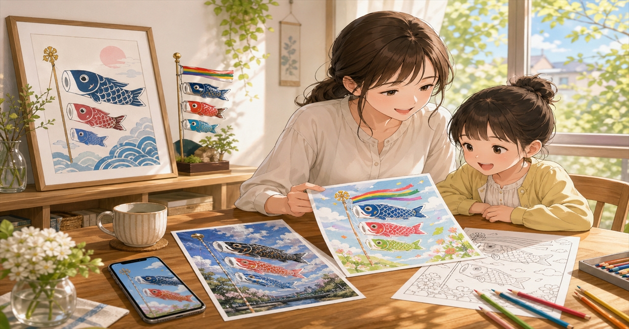 鯉のぼりイラストの選び方｜おしゃれ・白黒・リアルな活用アイデア
