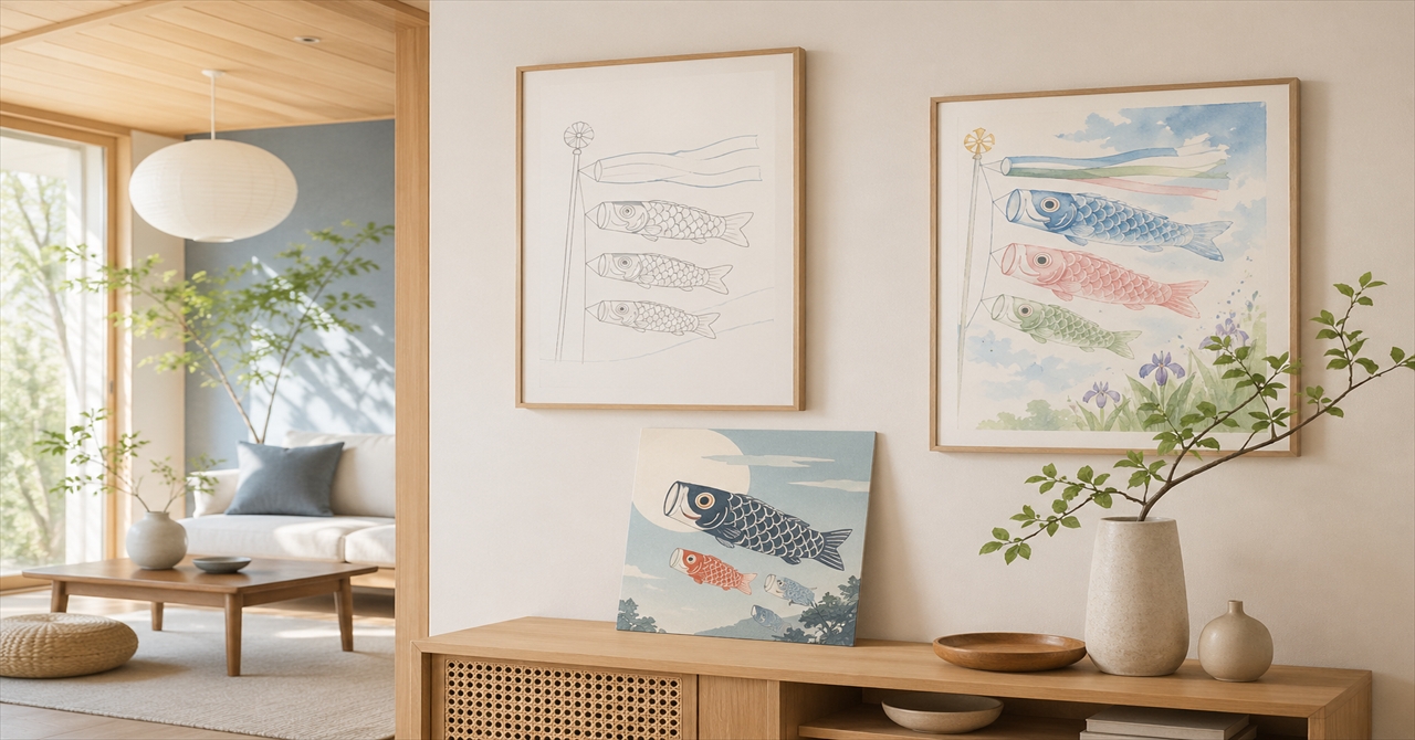 おしゃれに飾る鯉のぼりアート