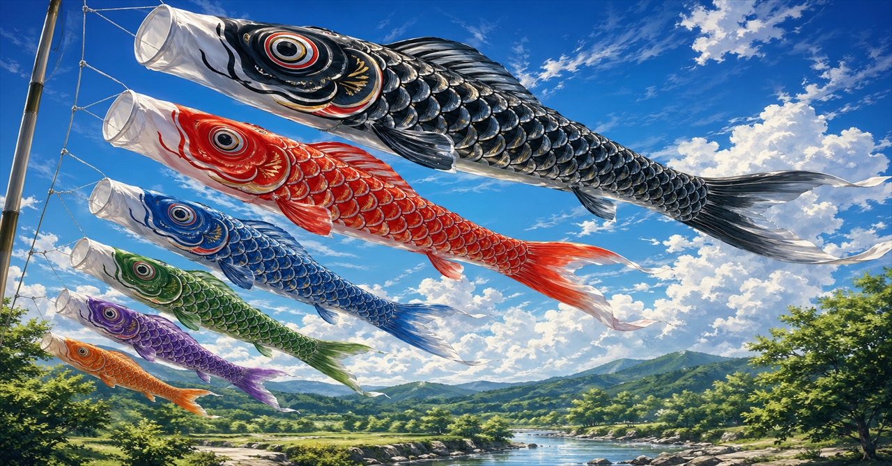 風を感じるリアルな鯉のぼり