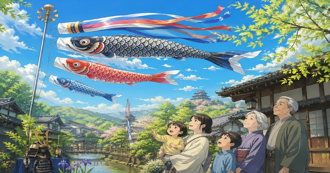 空に泳ぐこいのぼりの願い
