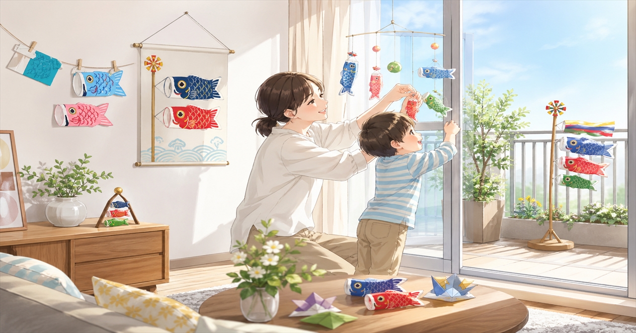 今どきのこいのぼり飾り