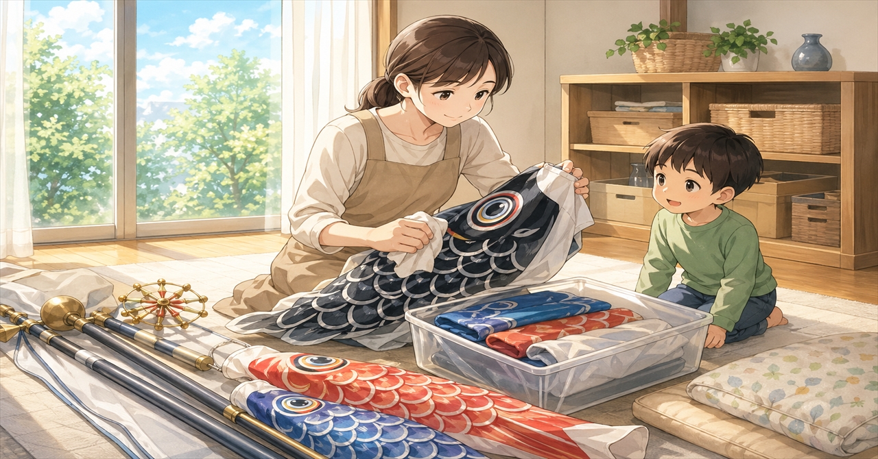 こいのぼりを来年へつなぐ時間