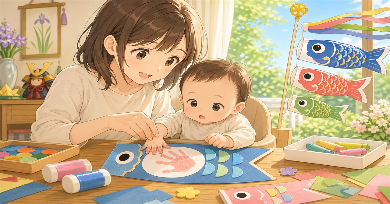0歳児の手形こいのぼり