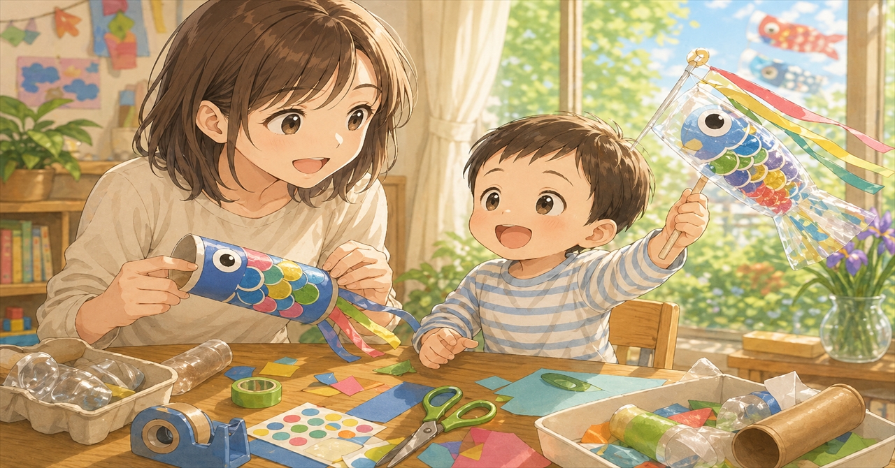 3歳児の立体こいのぼり