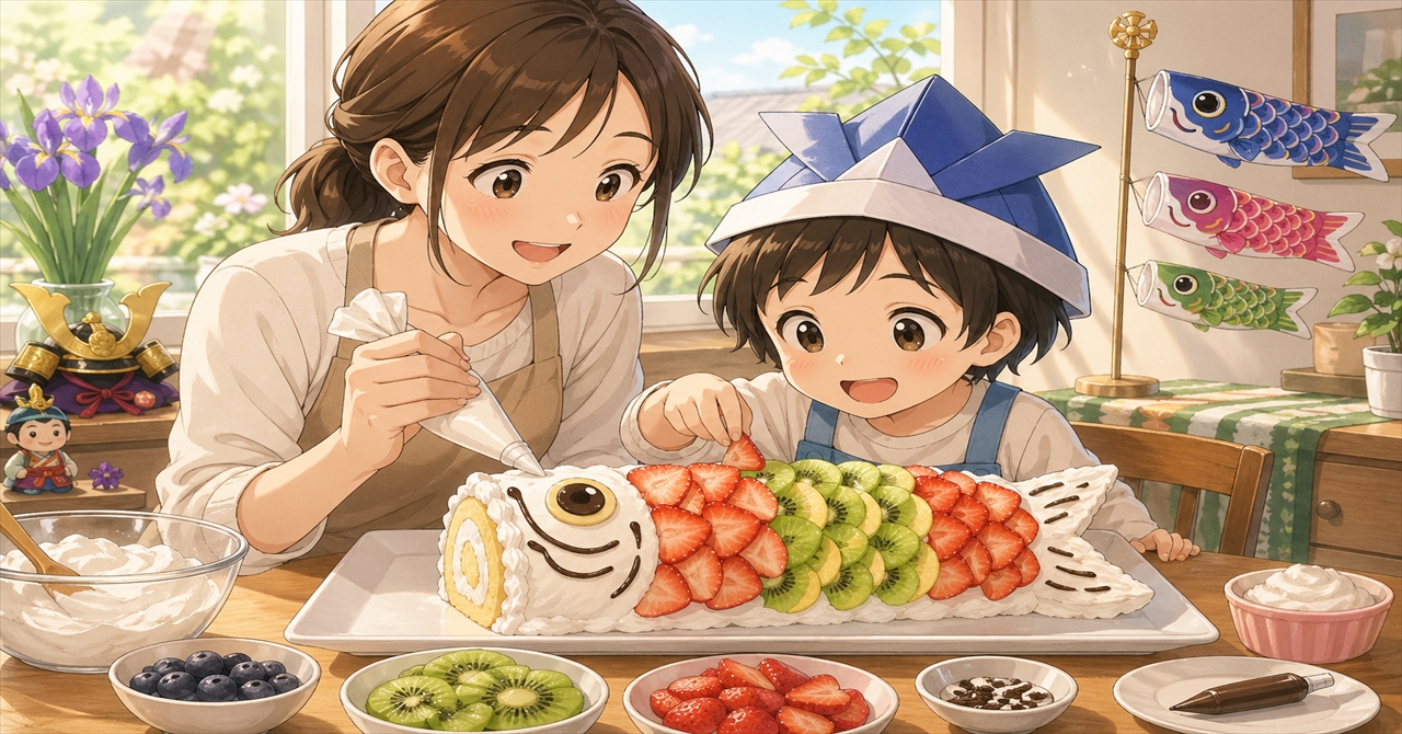 鯉のぼりケーキの作り方｜親子で楽しむ簡単こどもの日レシピ
