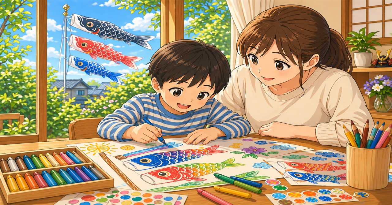 鯉のぼりの絵の描き方｜親子で楽しむ簡単アートとこどもの日本文化