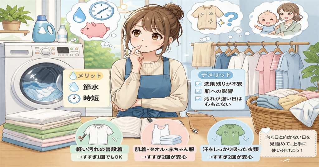 洗濯のすすぎは1回と2回どっちがいい?水道代・洗浄力・肌へのやさしさでわかりやすく比較 | 新時代の幕あけ