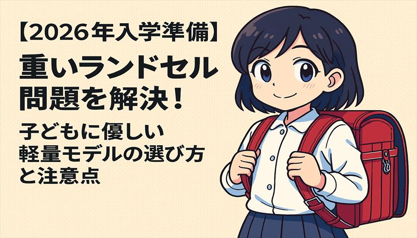 【2026年入学準備】重いランドセル問題を解決！子どもに優しい軽量モデルの選び方と注意点