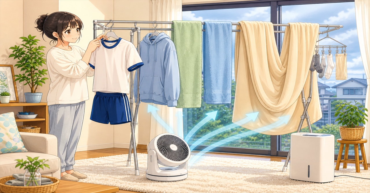 洗濯物を今日中に乾かす方法｜毛布や部屋干しの乾く時間を短くするコツ