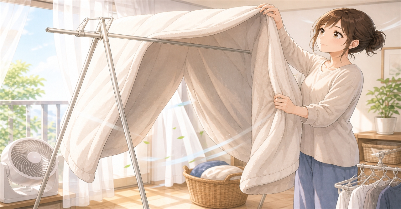毛布を早く乾かす大物洗濯のコツ