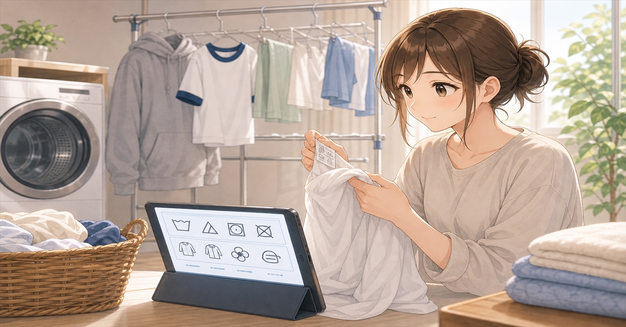 洗濯表示を確認して安全に乾かす
