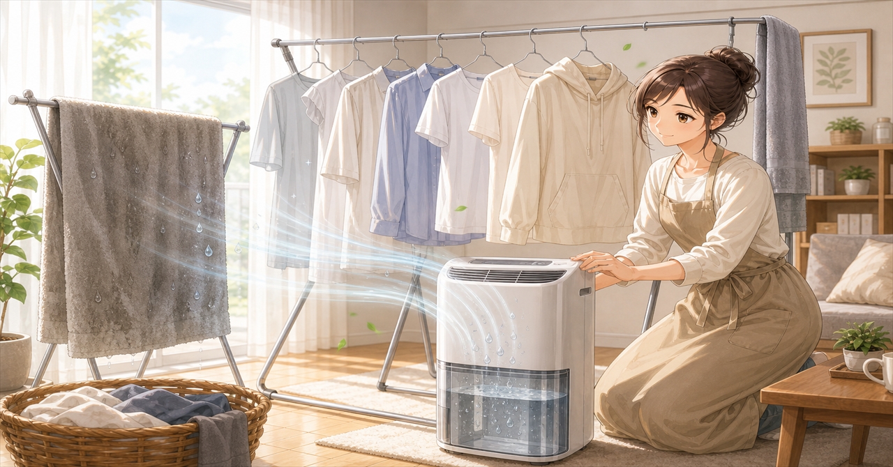 除湿機で生乾き臭を防ぐ