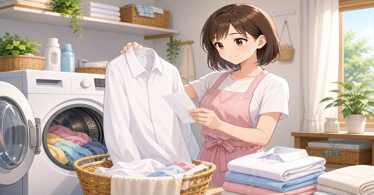 【2026年版】白シャツを色移りから守る洗濯術｜防止シートの選び方・使い方・失敗後の戻し方