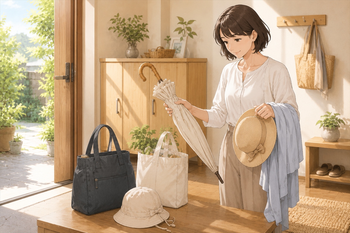 風に強い日傘と帽子や羽織りを暮らしに合わせて選ぶ主婦