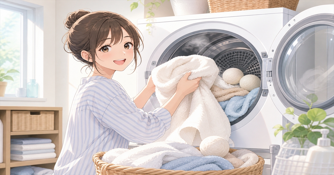乾燥機ボールでふんわり時短