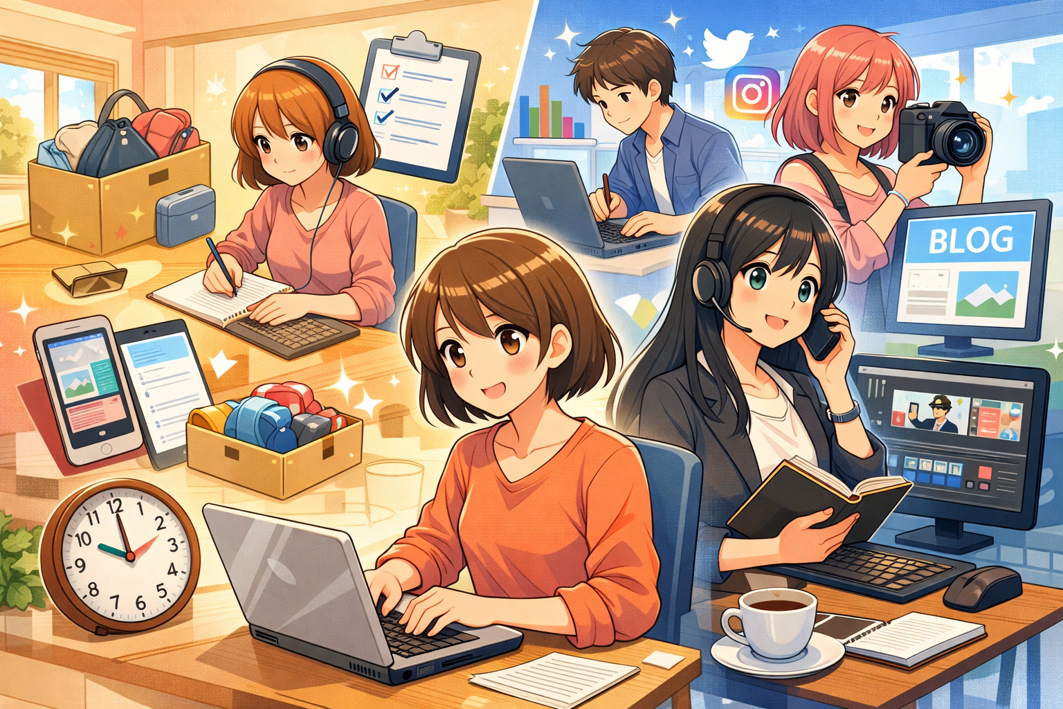 リモートワークの多様な仕事