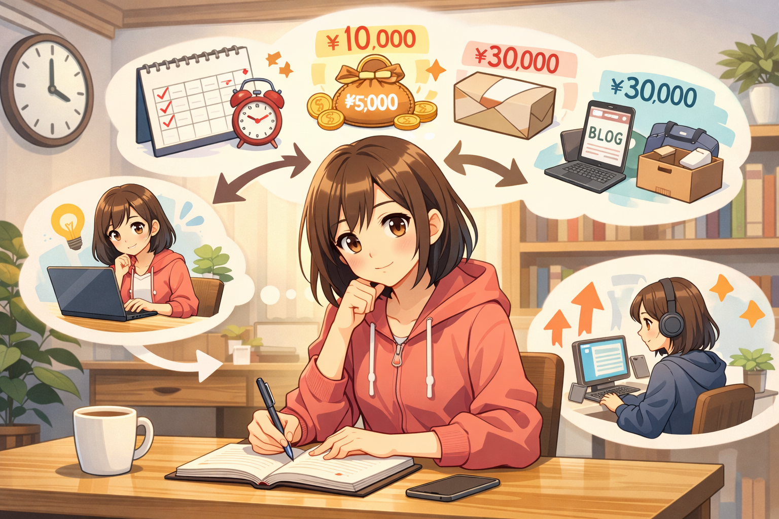 目標に向かって進む女子