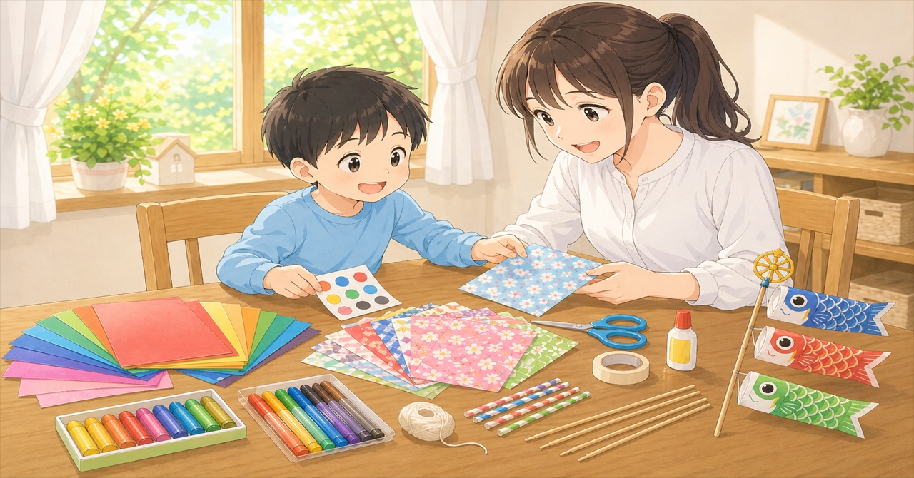 折り紙こいのぼりの材料