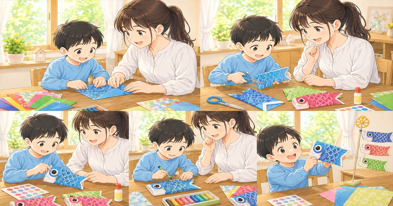 簡単こいのぼりの作り方