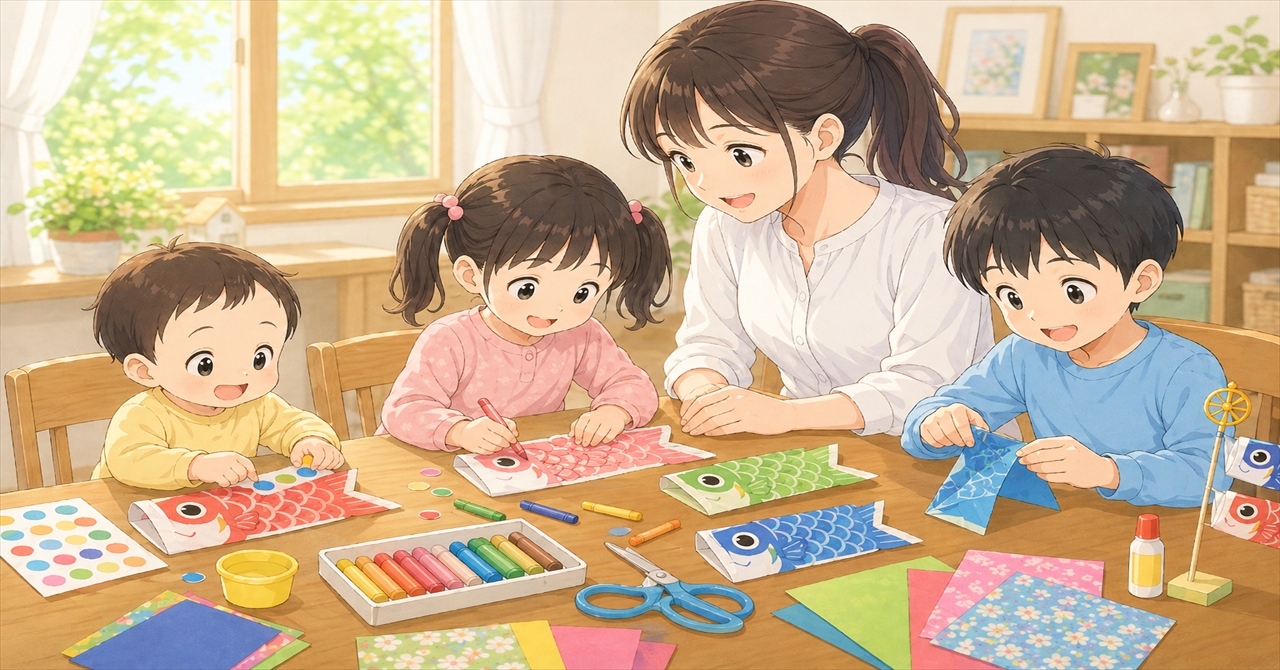 年齢別こいのぼり制作