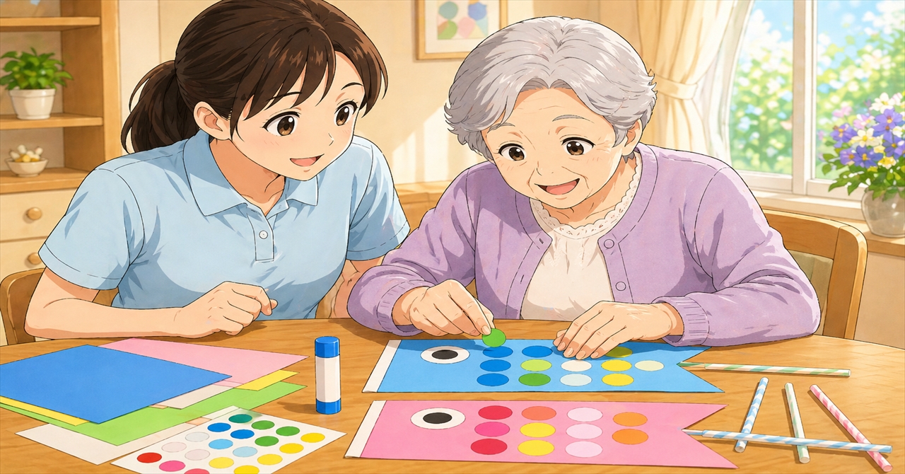 高齢者と楽しむこいのぼり制作