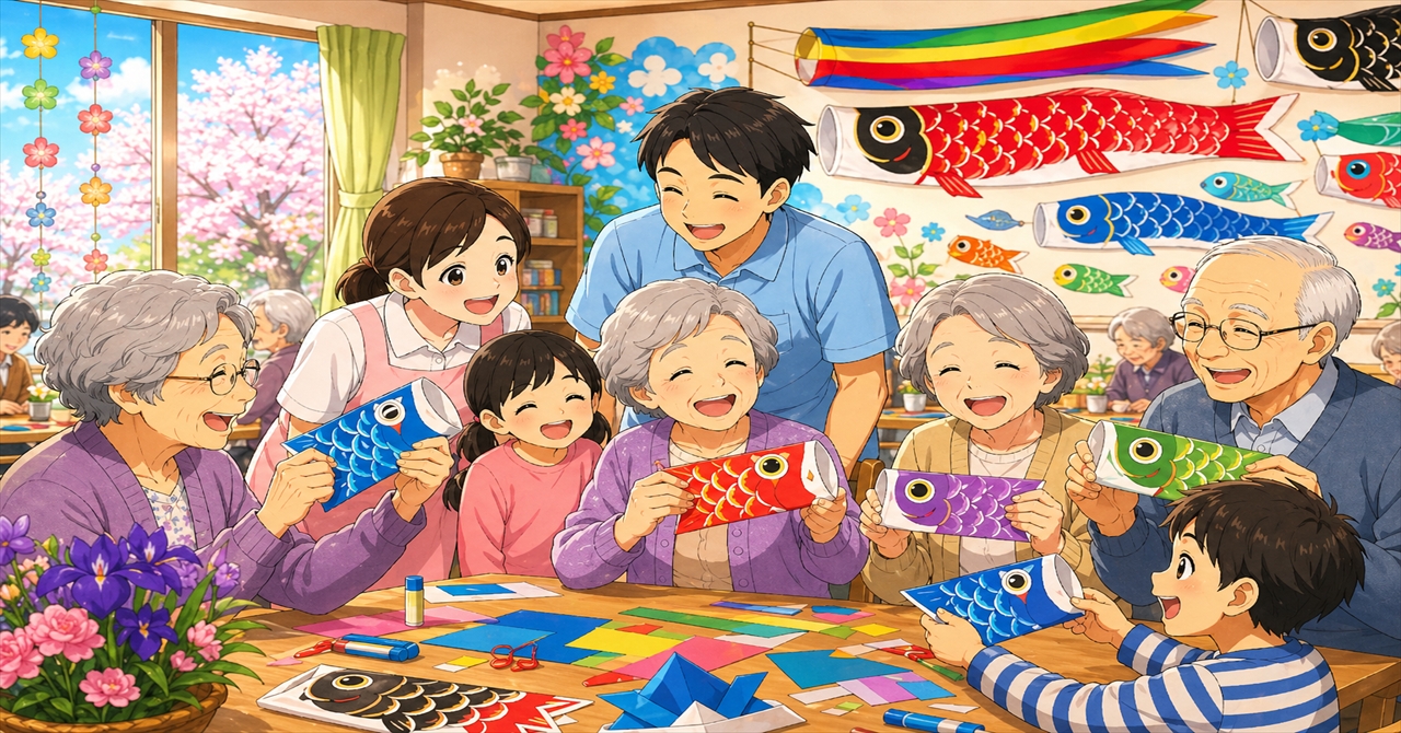 笑顔をつなぐこいのぼり制作