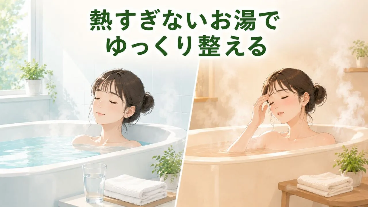 花粉症の時期にぬるめのお湯へ入る方法と熱すぎる入浴の比較 